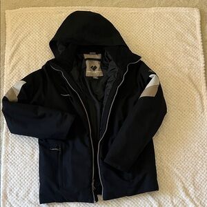 Obermeyer Black Raincoat with Gray Accents